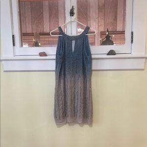 Freeway Blue and Gray Sleeveless Dress